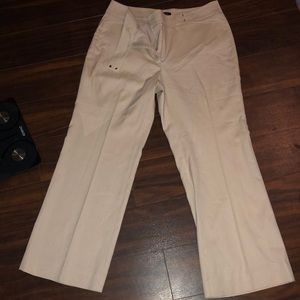 White House Black Market modern boot tan pants. Size 14S